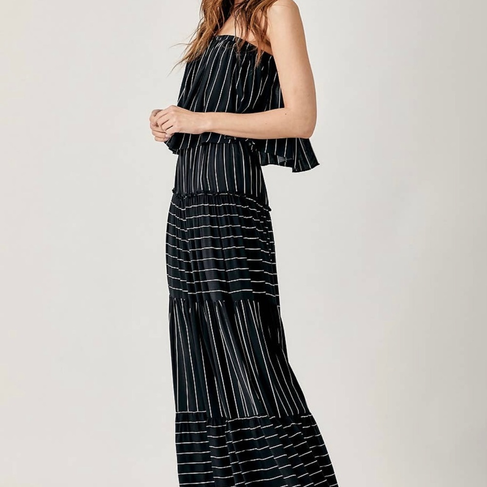 Mustard Seed Long Pin Stripe Strapless Maxi Dress NWT - Picture 5 of 6